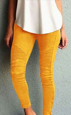 Los pantalones vaqueros de mujer de cintura alta arrugados transfronterizos de Amazon desean pantalones de levantamiento de cadera de ajuste Delgado multicolor