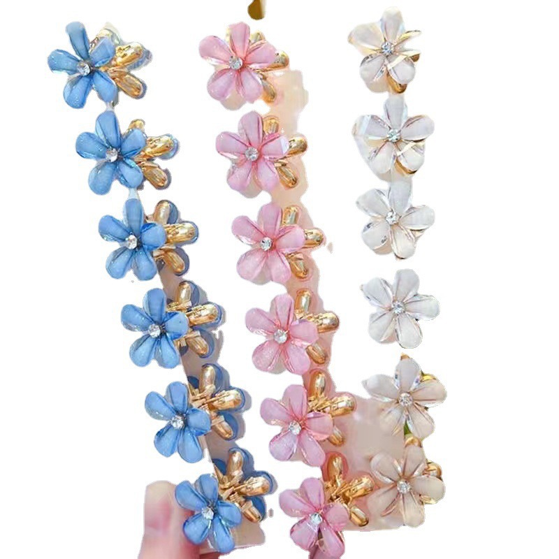 A principios de la primavera Flor de hadas pequeño clip horquilla lateral chica clip pequeño clip de tiburón clip accesorios para el cabello tocado joyería floral