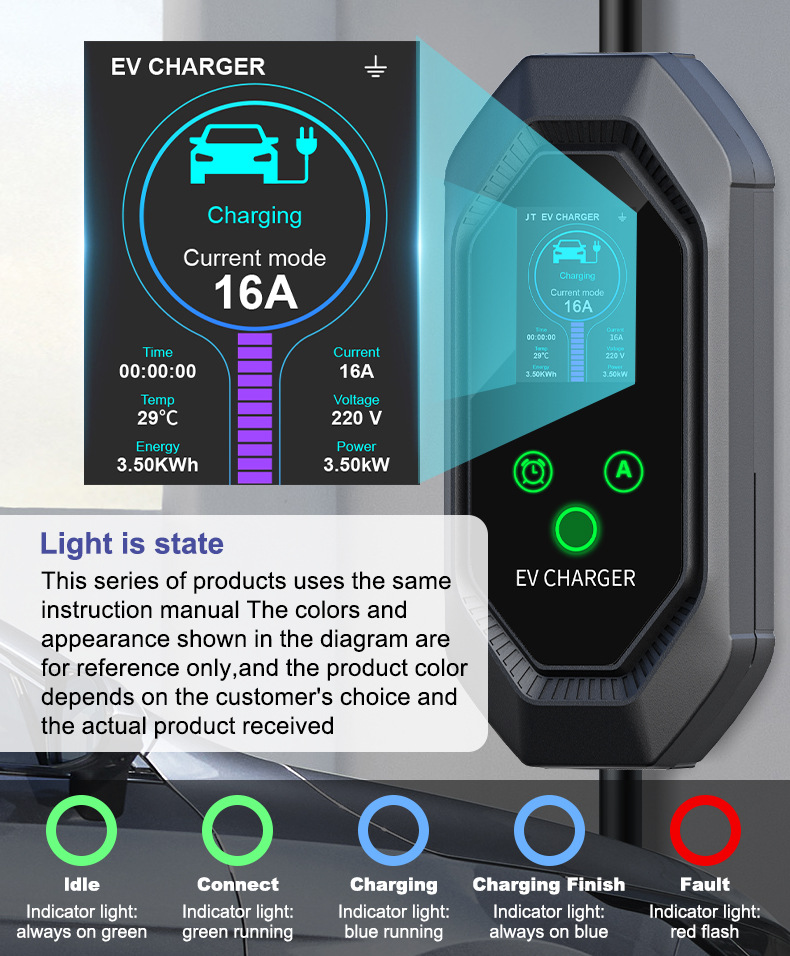 TYPE2 charging station 7KW European standard Tesla AITO new energy vehicle portable on-board charging gun charging station