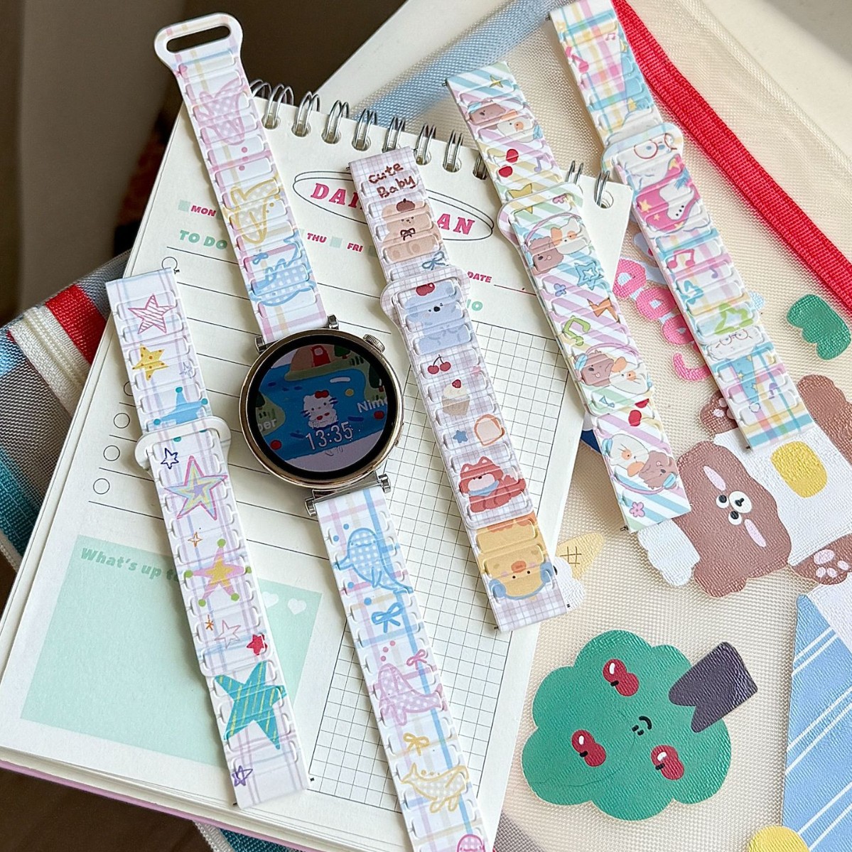 18_20_22mm Copyright Cartoon Abstract Series Magnetic Watch Strap 2.0 Suitable for Huawei Watch Watchgt