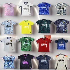 Stussy足球服队服批发巴黎巴西德国法国英格兰意大利日本球衣代发
