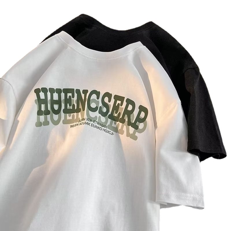 White cotton summer sports T-shirt for students
