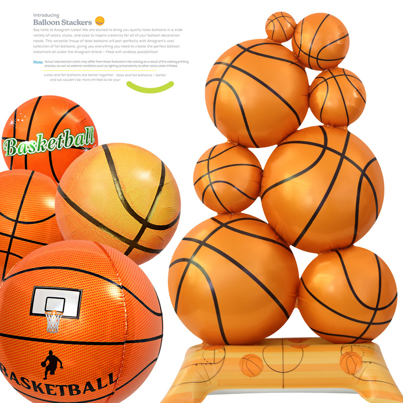 Birthday party decoration photo prop toy balloon 4D three-dimensional standing basketball-shaped cartoon aluminum foil large balloon Birthday party decoration photo prop toy balloon 4D three-dimensional standing basketball-shaped cartoon aluminum foil large balloon