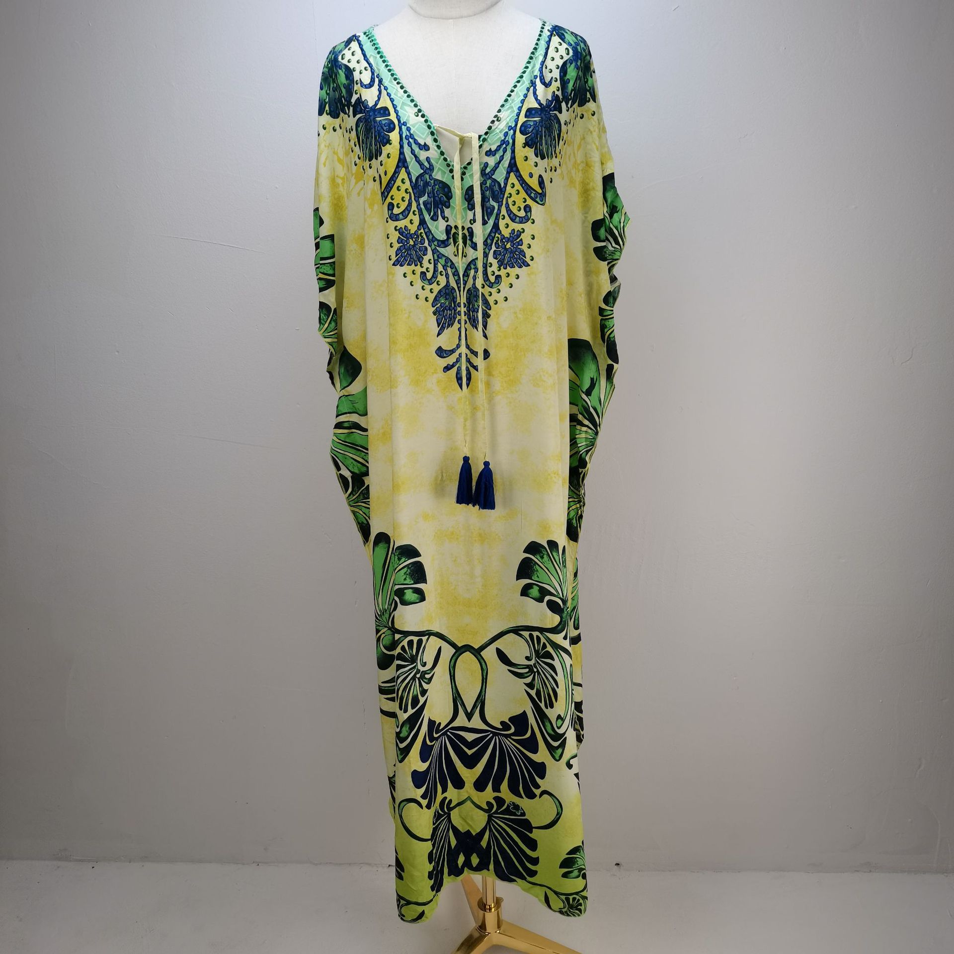 Blusa de playa transfronteriza europea y americana tela de secado rápido estilo étnico Vestido de playa vestido de fiesta bikini blusa 5D44