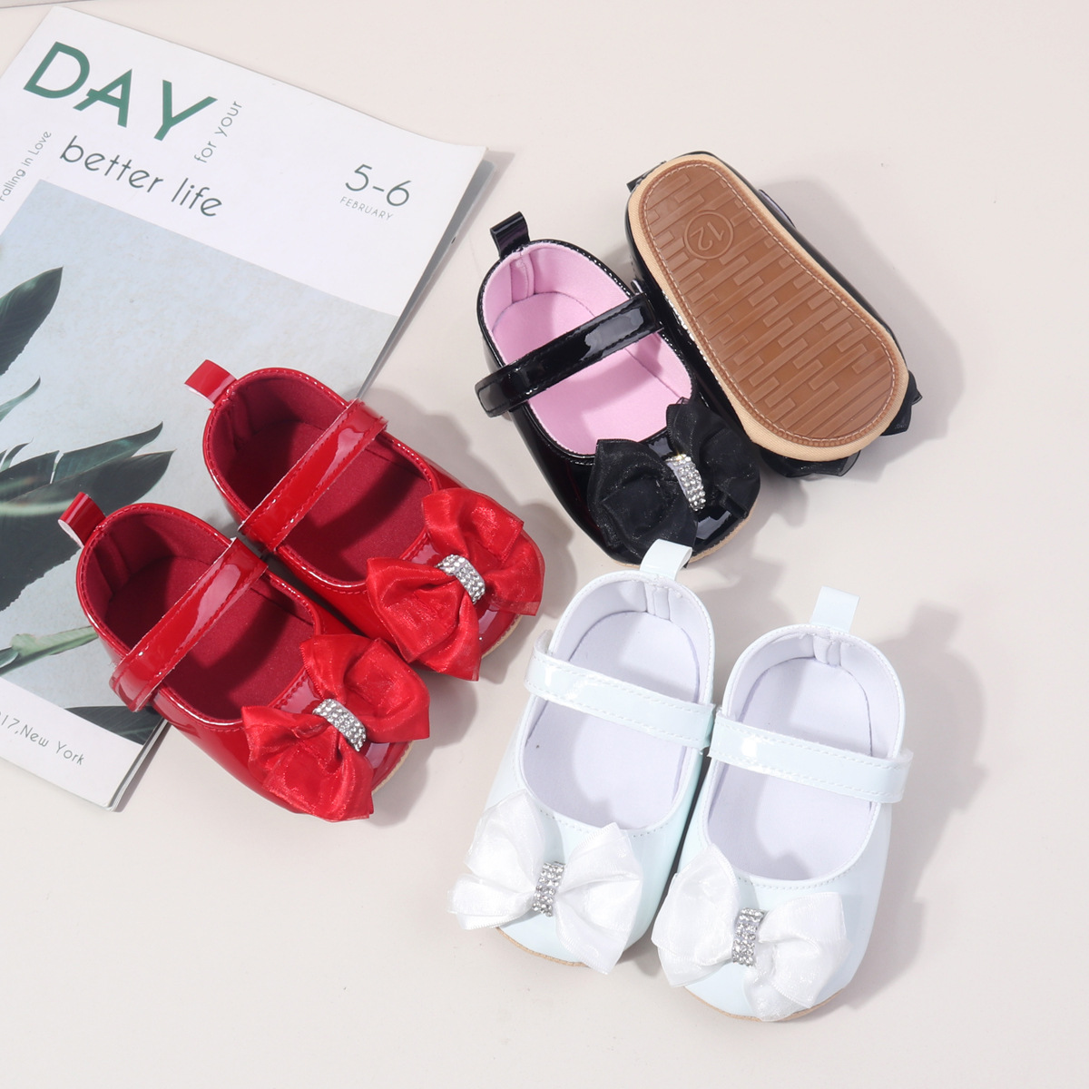 Spring and Autumn New 0-1 Year Old Baby Casual Children's Shoes Soft Rubber Bottom Princess Baby Toddler Shoes BHX4206