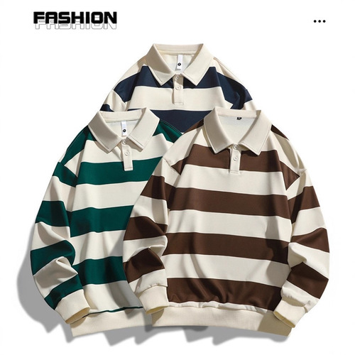 Spring and Autumn New Independent Station Trendy Loose Streetwear Plaid Hong Kong Style Double Pearl Ground Sweatshirt for Men and Women