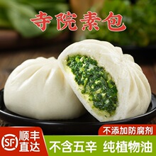 纯素食馅包子荠菜素菜素食早餐包植物油野速冻早点馒头豆沙包青菜