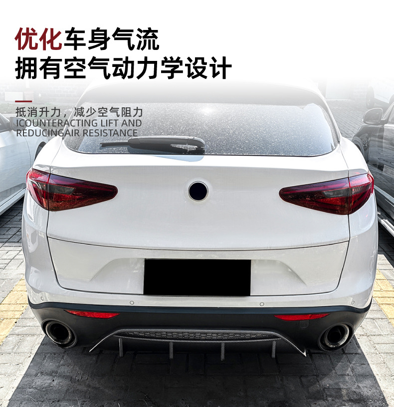 Applicable to Alfa Romeo Stelvio Steinway 2017 Rear Lip Tail Lip Spoiler Exterior Trim Cross-border Modification