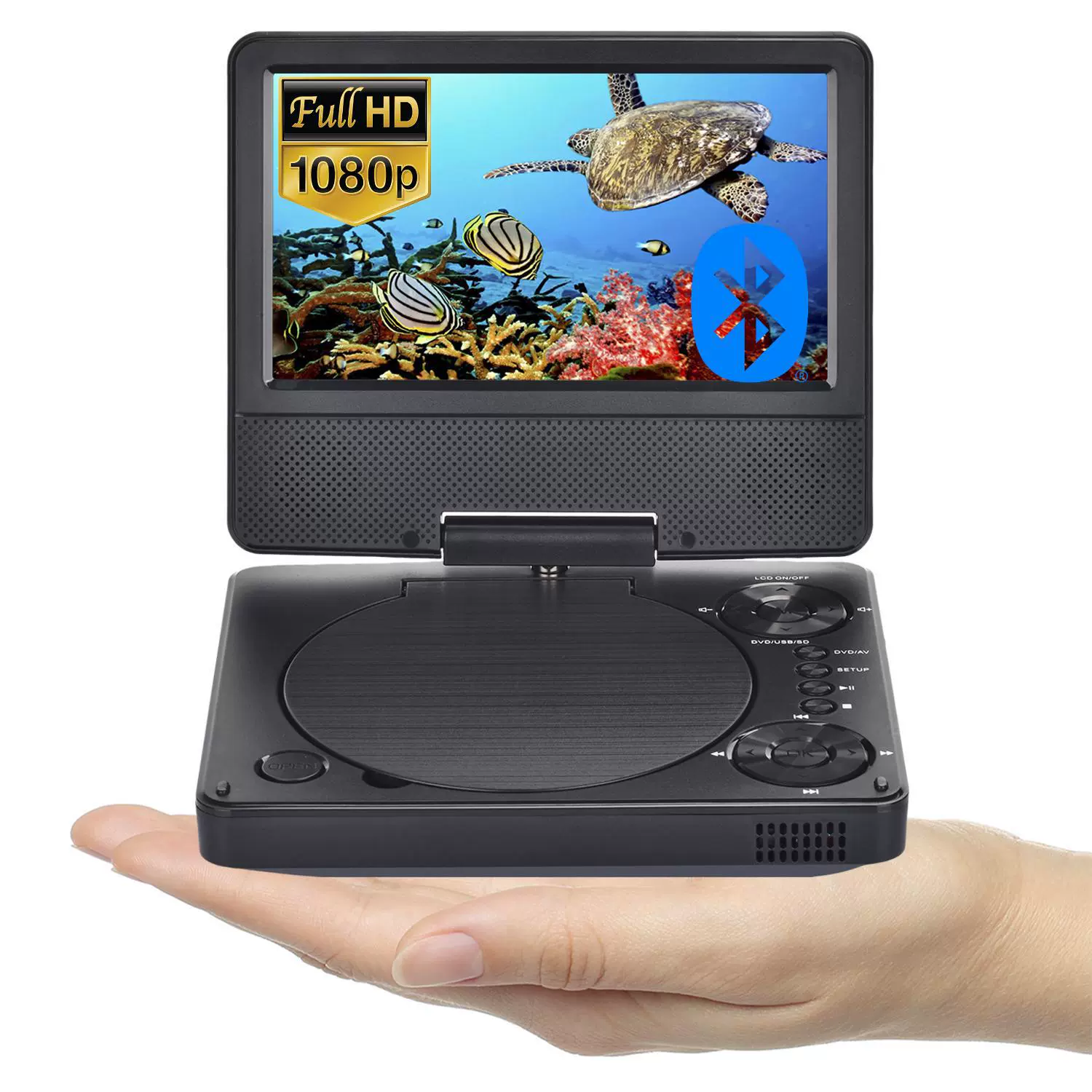 Мини Bluetooth полноформатный портативный мобильный видео DVD-плеер высокой четкости 7inch машина театр 9 дюймов 1080P