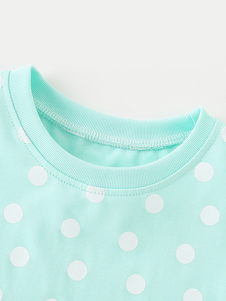 Vestido de Princesa para Niña de Algodón con Cuello Redondo y Manga Corta