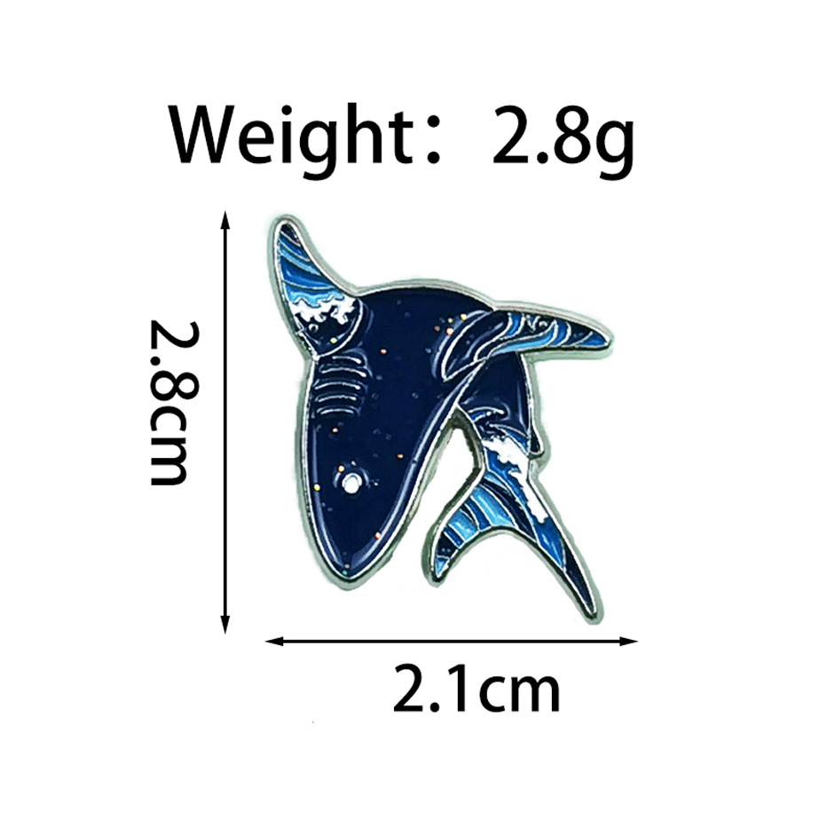 Insignia creativa de animales marinos Dibujos animados linda forma regalo joyería broche transfronterizo ins metal ropa collar