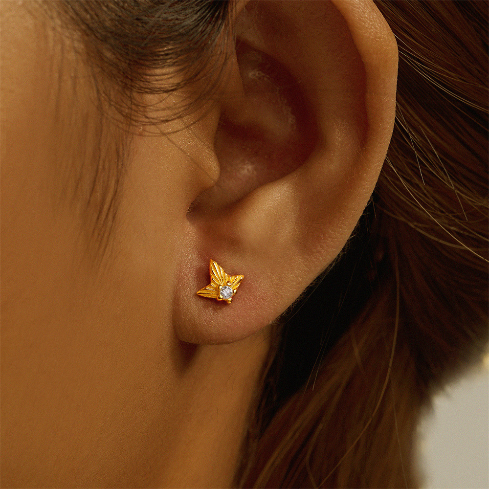 1 Piece Simple Style Geometric Plating Inlay Sterling Silver Opal Zircon Ear Studs display picture 43