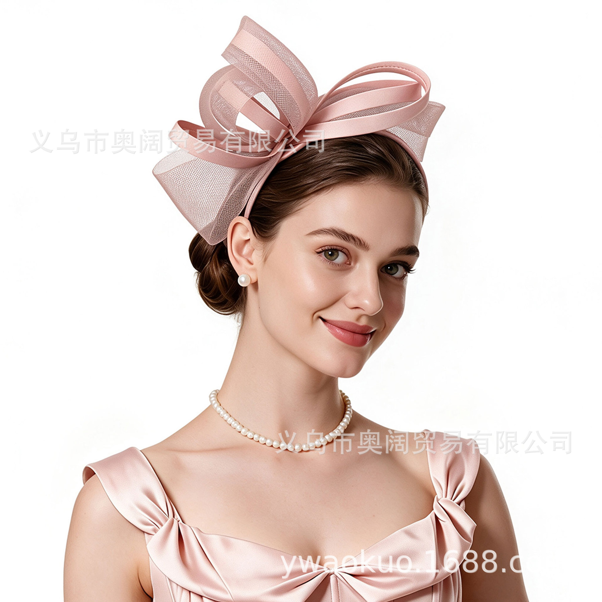 Cross-border Amazon European and American Horse Racing Club Bridal Hair Flower Accessories, Performance Ball Vintage Mesh Headpiece, Top Hat