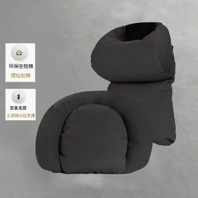set, double-layer decompression neck pillow, Car roof lining - 1-set-lumbar-support-dual-pressure-relief-headrest-carbon-black-with-ventilation-holes