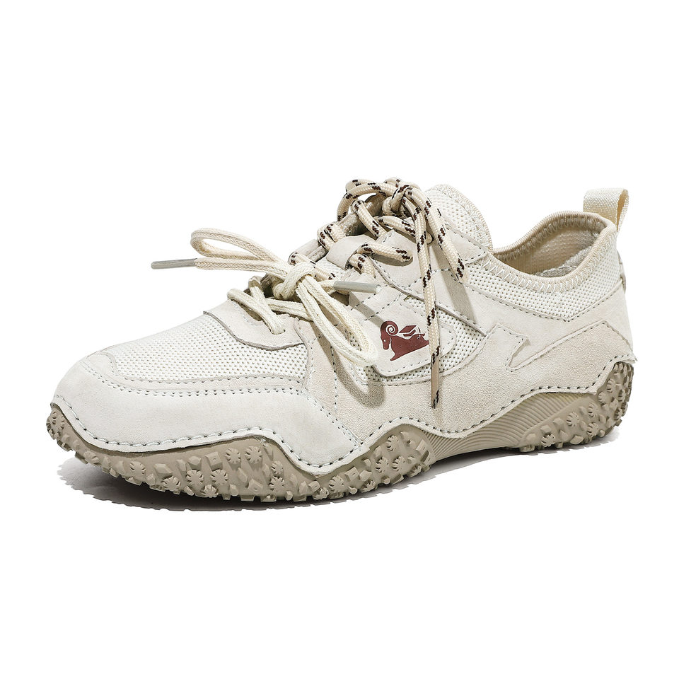 Giày thể thao unisex cỡ lớn da thật mũi tròn, đế bệt, dây thun, phong cách năng động — 6887 màu cát, 6887 nâu, 6887 rượu vang đỏ