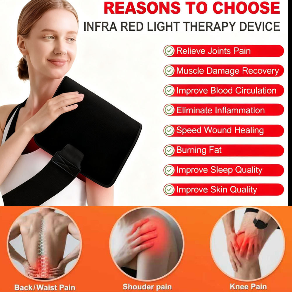 120 Led Beads Infrared Light Belt Beauty Device Cross-Border Heating Large Panel Light Therapy Red Light Belt
