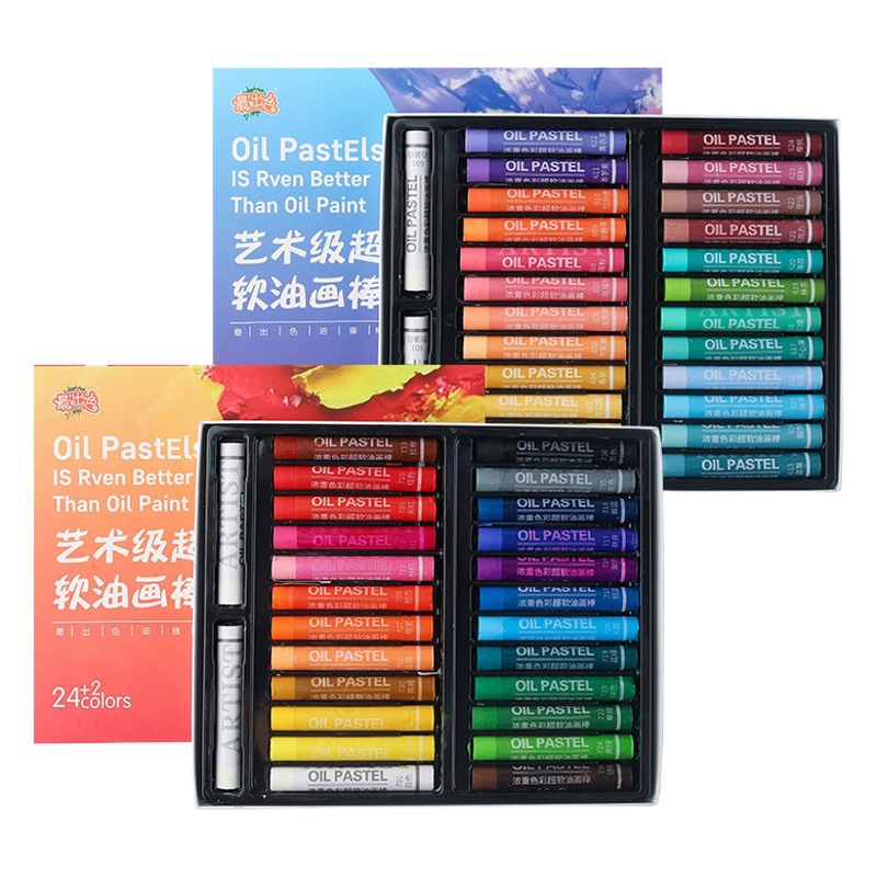 Heavy color oil painting stick 12 color 48 color suit professional hand painted soft crayon double head oily super soft oil painting stick batch