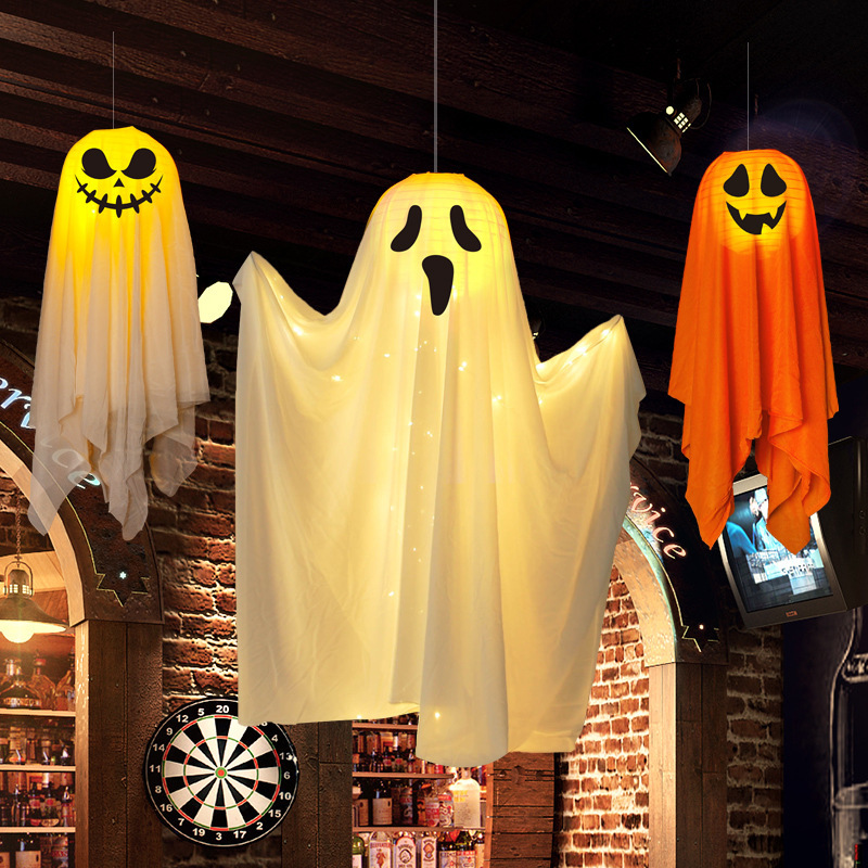 国境を越えたハロウィンの幽霊吊り下げランタン、光るランタン、吊り下げ飾り、ハロウィン小道具、パーティー装飾用品|undefined