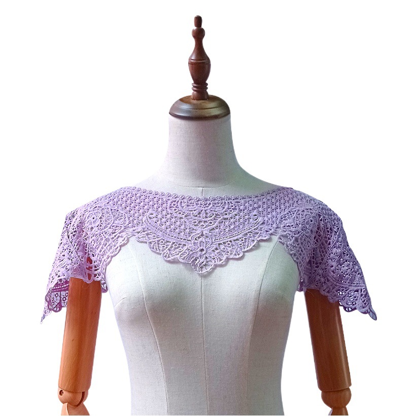 Hanfu lace shawl embroidered hollow embroidered small waistcoat short blouse versatile thin with sleeves fake collar