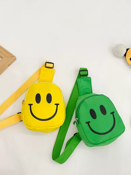 Children's Bags Smiley Face Crossbody Bag 2026 New Style Sporty Cool Boy Chest Bag Kindergarten Baby Girl Backpack