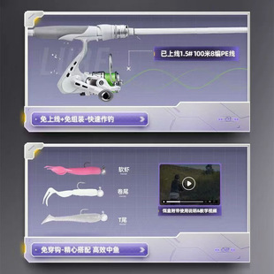 Luya Small White Rod Set for Beginners Carbon Long-Range Sea Rod Throwing Rod Fishing Rod Water Drop Wheel Spinning Wheel New Luya Rod