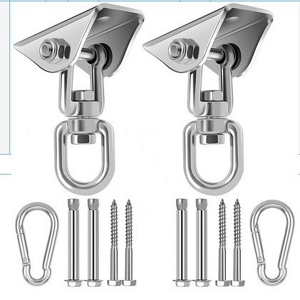 不锈钢索具 秋千扣底座 转环 弹簧钩 旋转吊环 螺丝螺钉