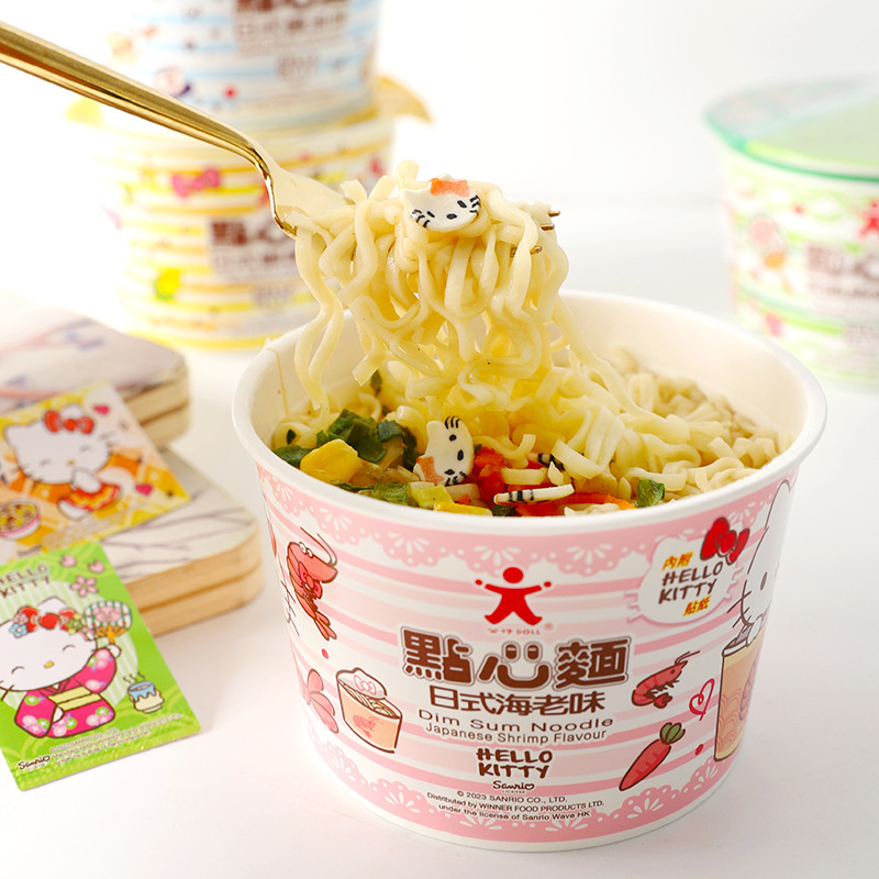DOLL公仔ケイティ和風豚骨醤油海老味菓子麺インスタントカップ麺プレゼントシール