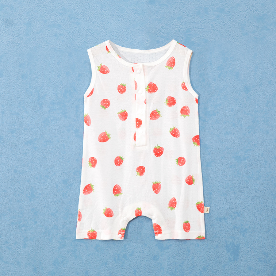 Ropa de verano para bebés, mono fino de algodón de bambú, ropa de aire acondicionado para bebés, ropa de escalada, ropa de manga corta de estilo nórdico