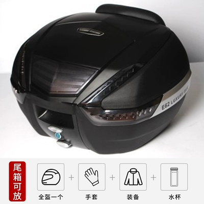 Motorcycle tail, Gzs150 Tail Rack Motorcycle - e62-black-tail-box-with-black-panel-backrest