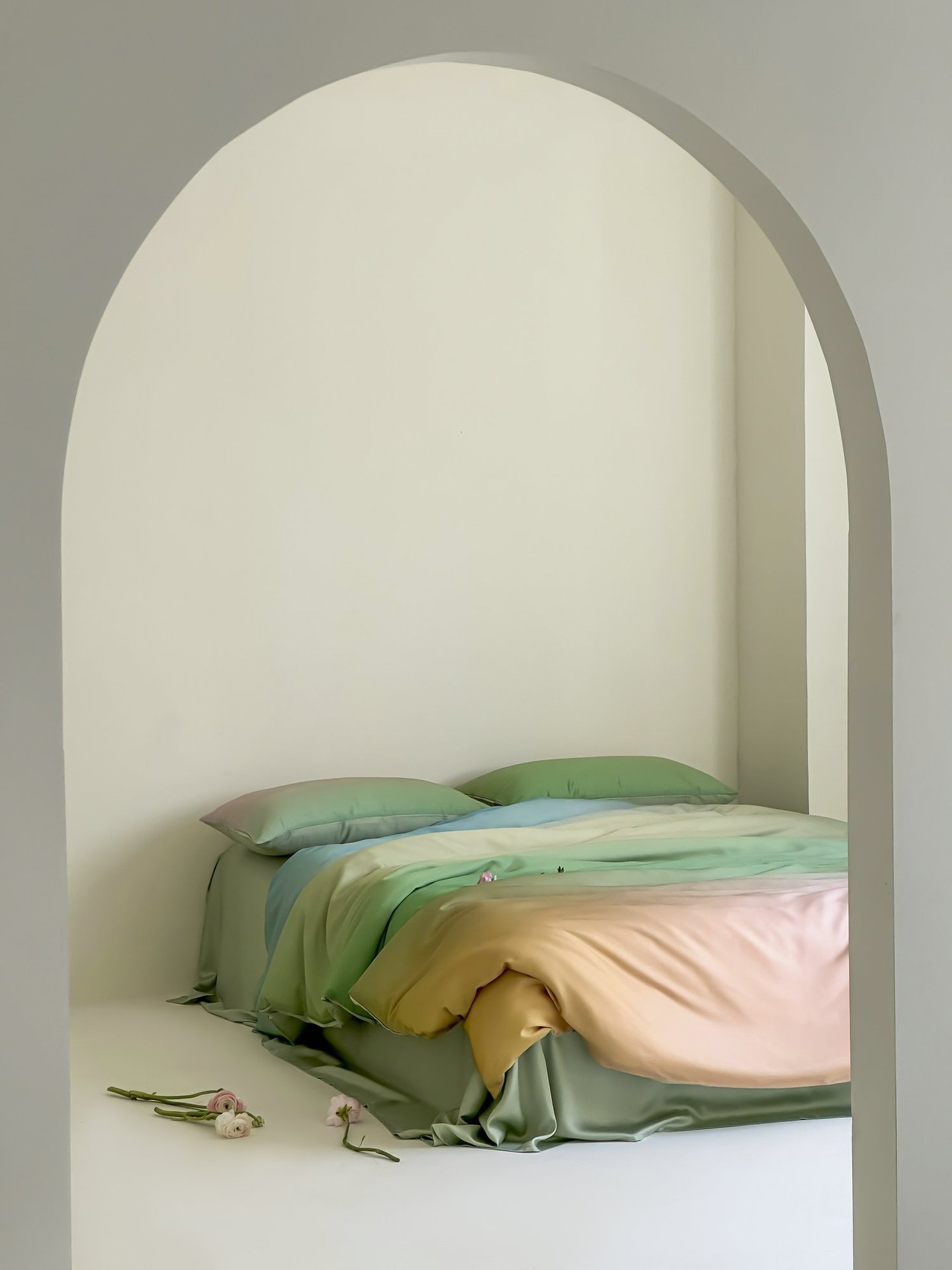 Luxury Tencel Duvet Cover Summer Cool Ice Silk Bedding Gradient_voghion.com