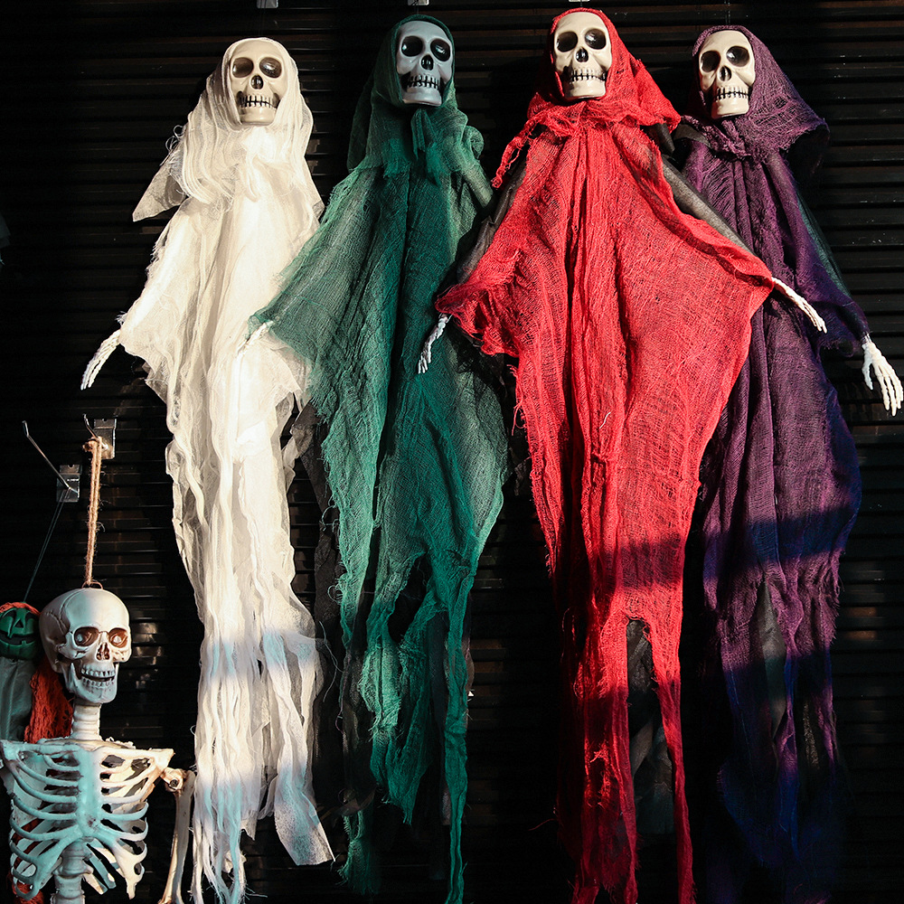 Decoración de Halloween accesorios calaveras colgantes fantasmas casa embrujada Escape bar escenario fantasmas terror