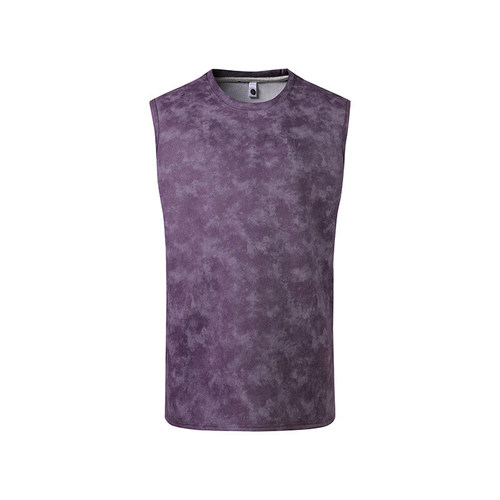 2025 Summer Men's 220g Blended Tank Top Fashion Personal Tie-Dye Sleeveless Crew Neck Casual Sweatback