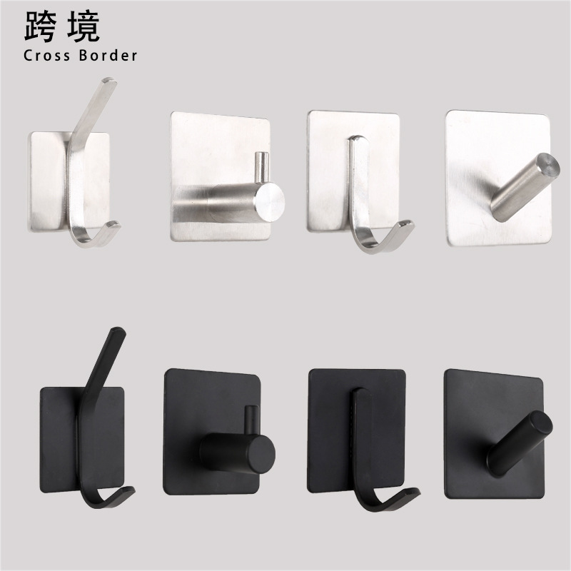 Amazon gancho de abrigo 304 gancho de acero inoxidable gancho adhesivo fuerte-puerta libre gancho de la capa trasera personalizado al por mayor