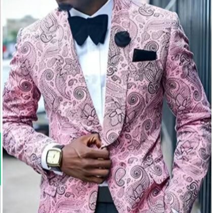 Men's casual suit digital printing suit business casual style long sleeve printing suit