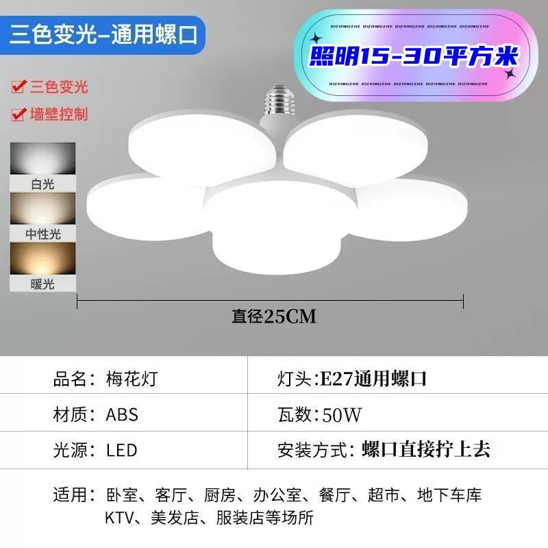 Bulb, LED super bright lamp, flashlight, three colors, with screw socket