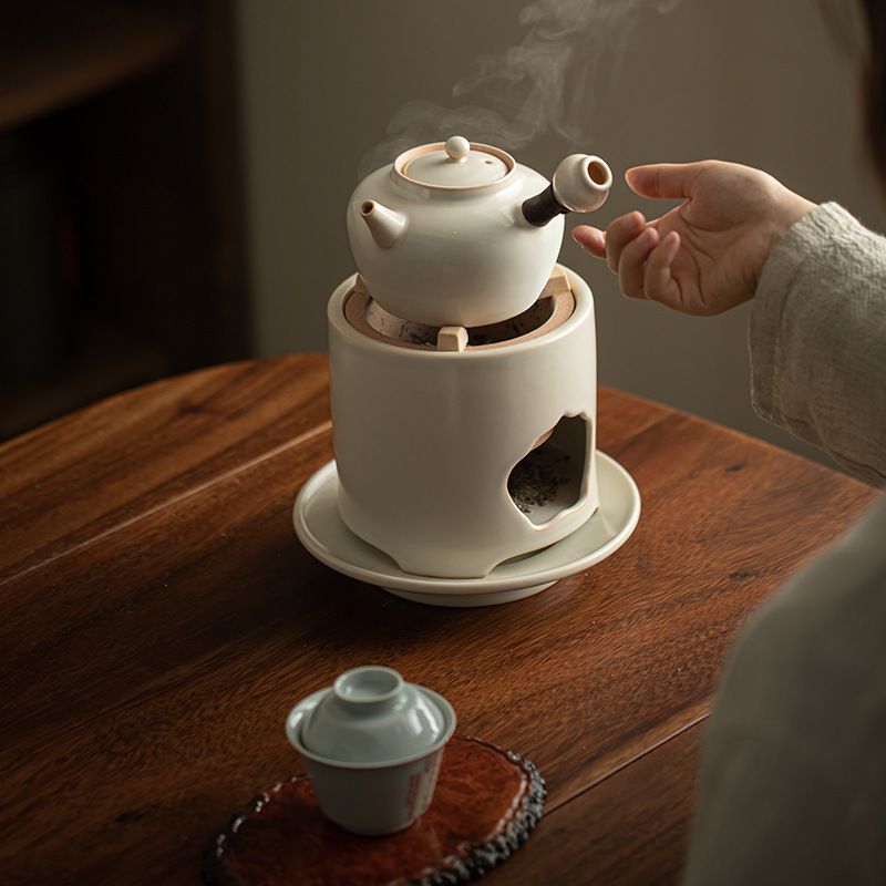 户外家用木炭加厚碳炉煮茶烤茶器围炉煮茶套装炭火茶壶中式煮茶器