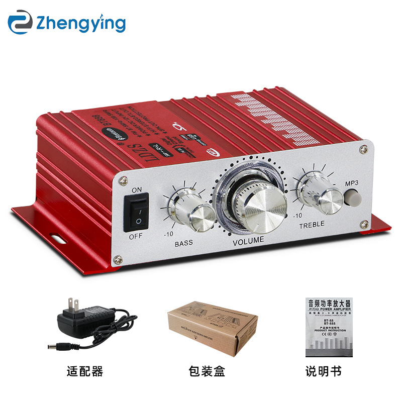 BT888 - Independiente - Rojo - Modelo estándar + Adaptador de corriente con clavija plana