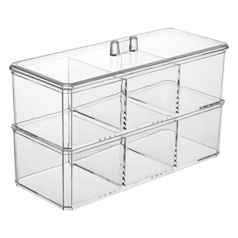 Caja de almacenamiento de algodón cosmético huevo de belleza hisopo de algodón en polvo soplo removedor de maquillaje Almacenamiento de escritorio de algodón con tapa Barra de almacenamiento acabado transparente