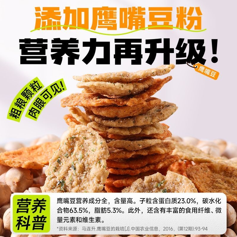 Cui Le Mai Chickpea Buckwheat Crispy Snacks 100G/Pack Low-Fat Whole Grain High-Protein High-Fiber Satisfying Snack