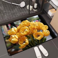 田园3d视觉花朵花卉地垫门口耐脏入户门地毯硅藻泥玄关卫生间家居