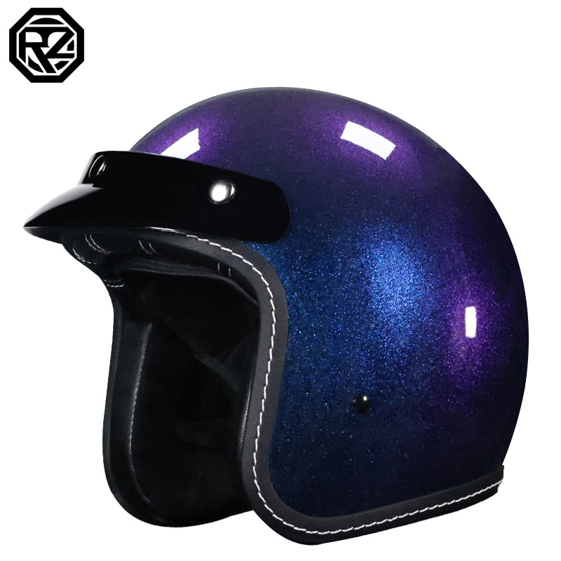 Orz casco de motocicleta para hombres y mujeres certificado 3C 3/4 casco retro medio casco locomotora viajero cuatro estaciones Bluetooth