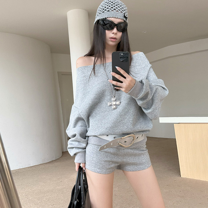 Mmfish Fashionable Street Casual High Elastic Low Waist Slim Rivet Cycling Hip Hot Pants Slim Shorts 25K497