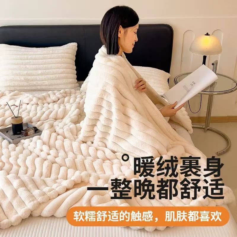 Transfronterizos engrosados manta de lana de alto peso franela manta cálida manta de lana de leche manta manta de siesta manta de regalo