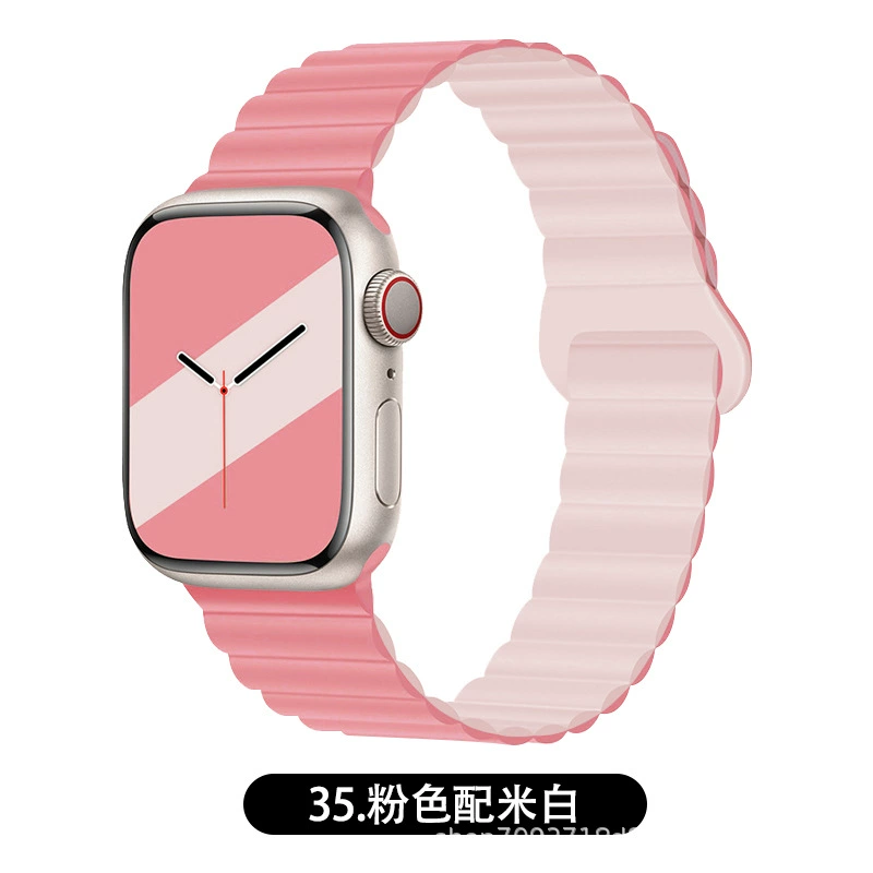 Подходит ремешок Apple Watch двухцветный магнитный силикон IWATCH1-9 поколения/SE