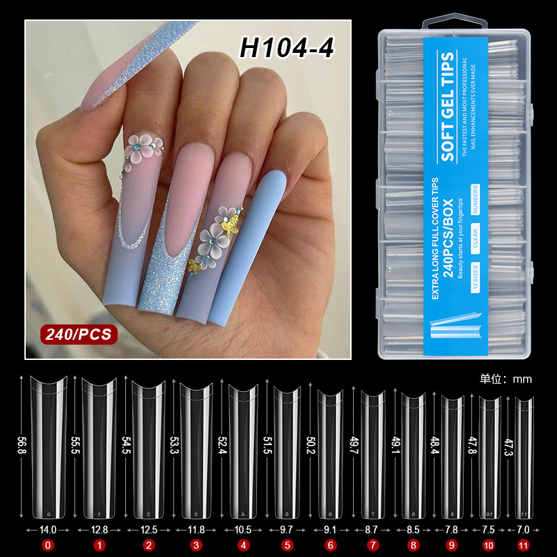 240pcs tubo de agua ultra largo color transparente