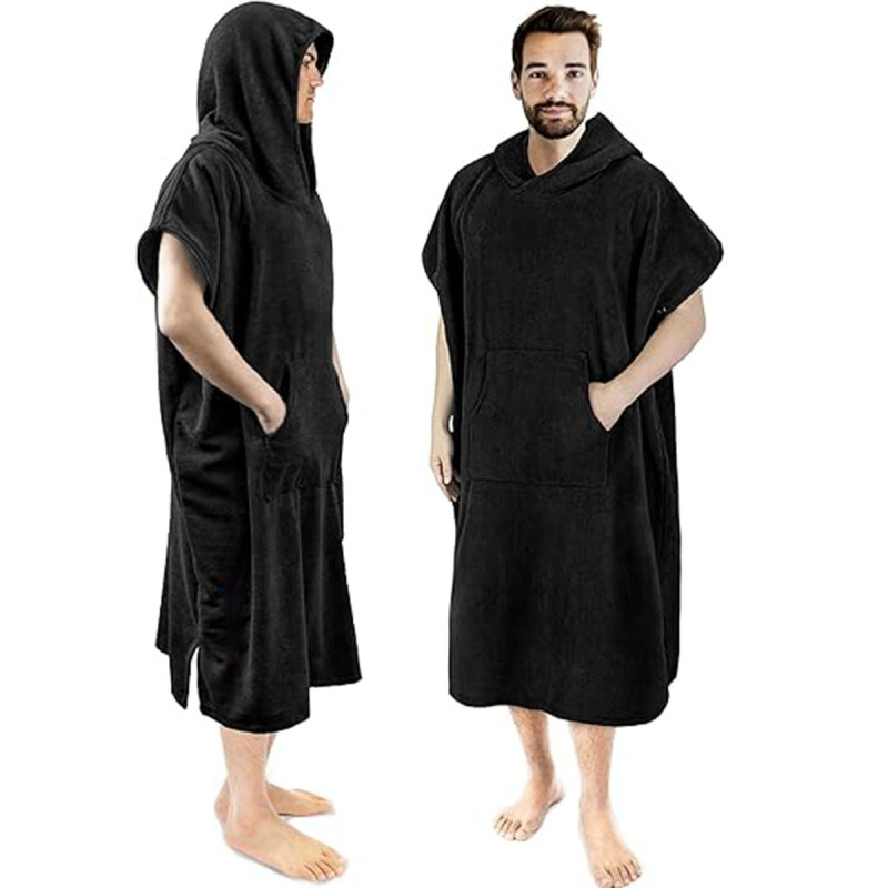 Surf Hooded Poncho Changing Robe, Water-Absorbent, Quick-Dry Microfiber Surf Changing Towel with Pockets, Unisex