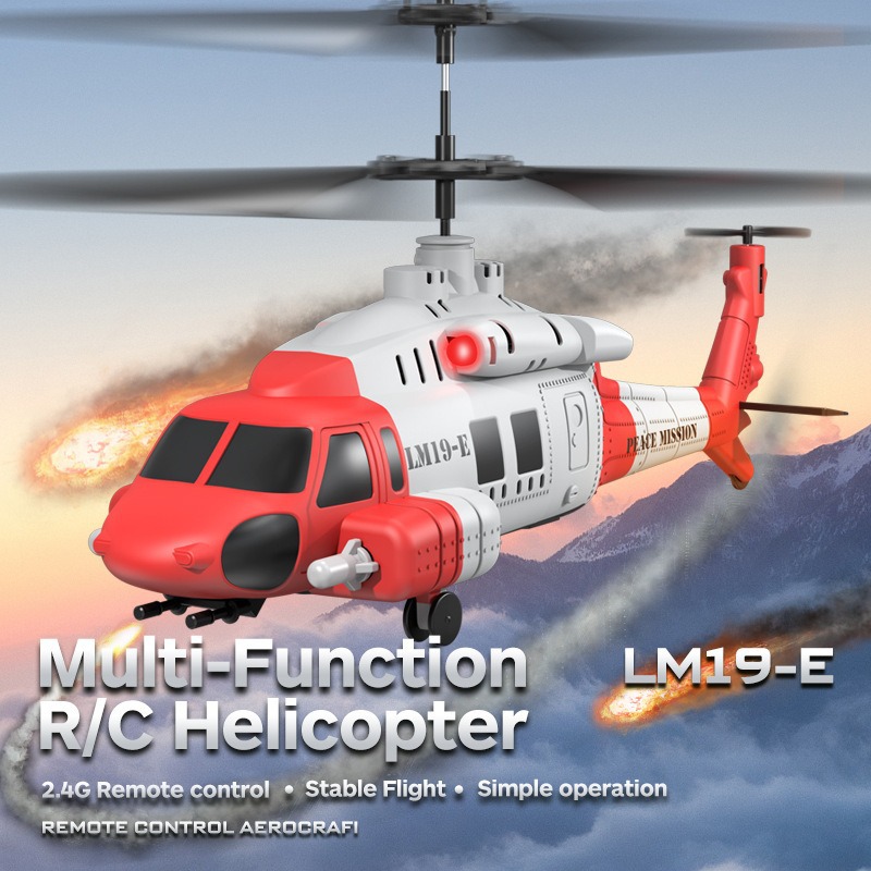 Cross-Border New Product Lm19-E Black Hawk with Projectile 3.5-Pass Helicopter Fixed Height 3-Speed High and Low Speed Kidsren's Rc Toy