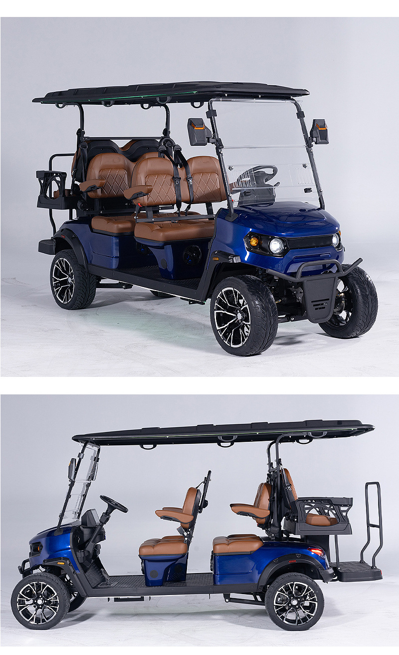 Electric Golf Cart Sightseeing Vehicle, 6-Seater Convertible Car for Viewing Real Estate Properties, Hotels, and as a Shuttle Bus