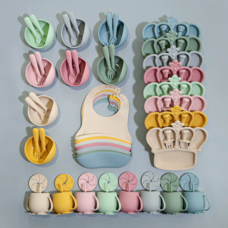 Детская силиконовая тарелка все в одном детская посуда