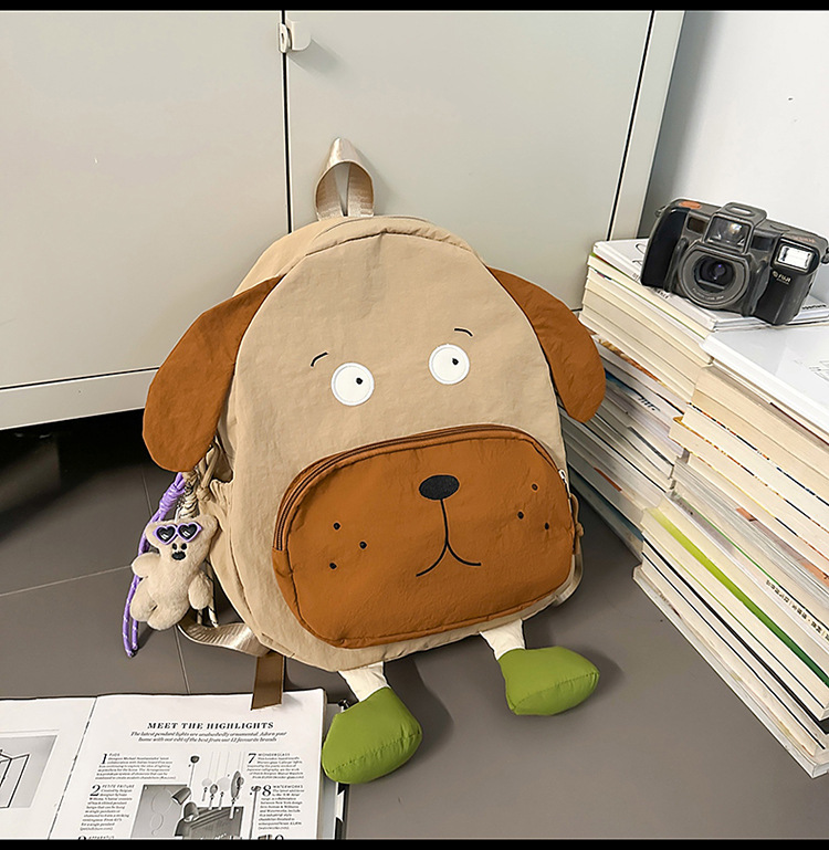 Mochila creativa transfronteriza en forma de perro, nueva moda coreana de alto valor, mochila de dama, mochila de dibujos animados de gran capacidad